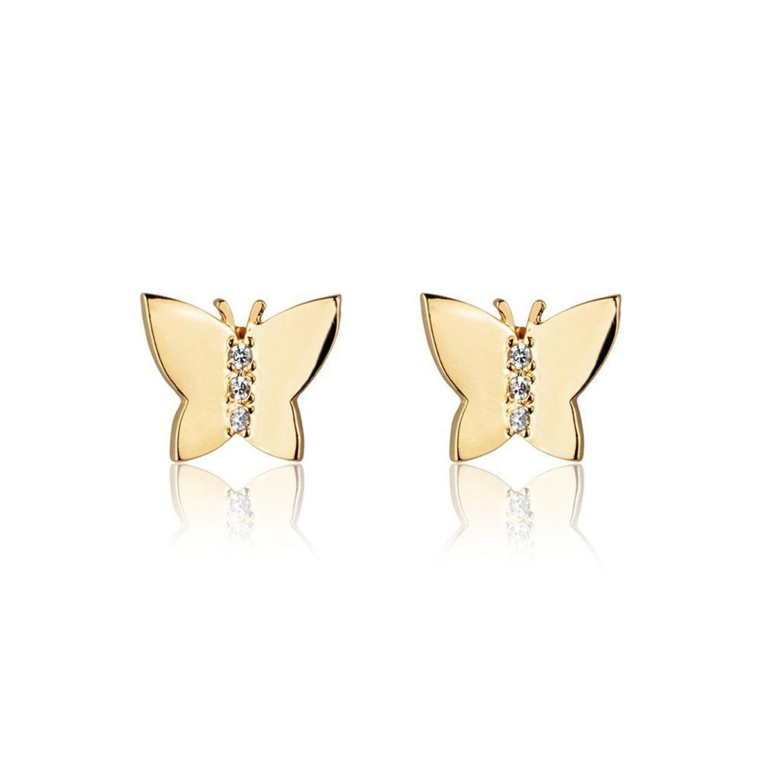 Brinco Borboleta Banhado a Ouro 18k Dourado 1