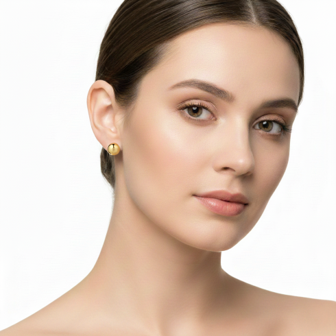 Brinco Esfera Banhado a Ouro 18k Dourado 2