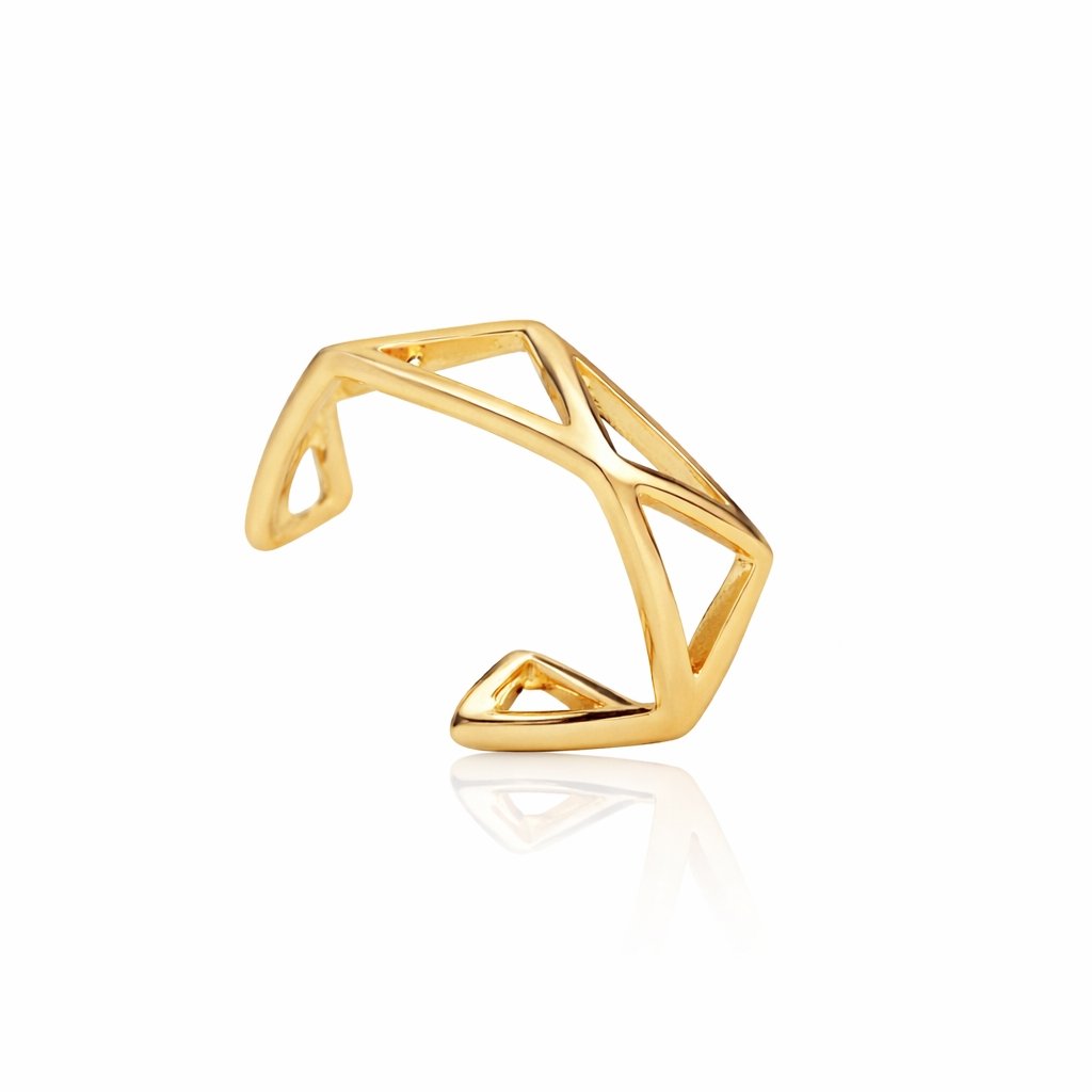 Brinco Piercing Fake Quadriculada Banhado a Ouro 18k