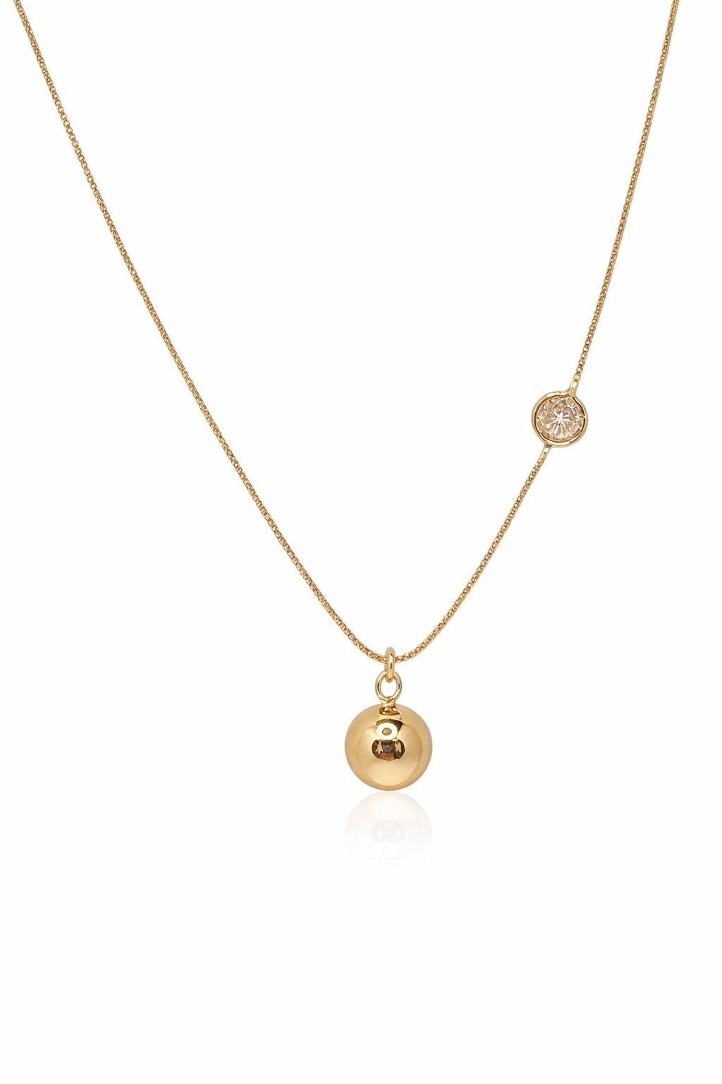 Gargantilha Esfera e Zircônia Banhada a Ouro 18k