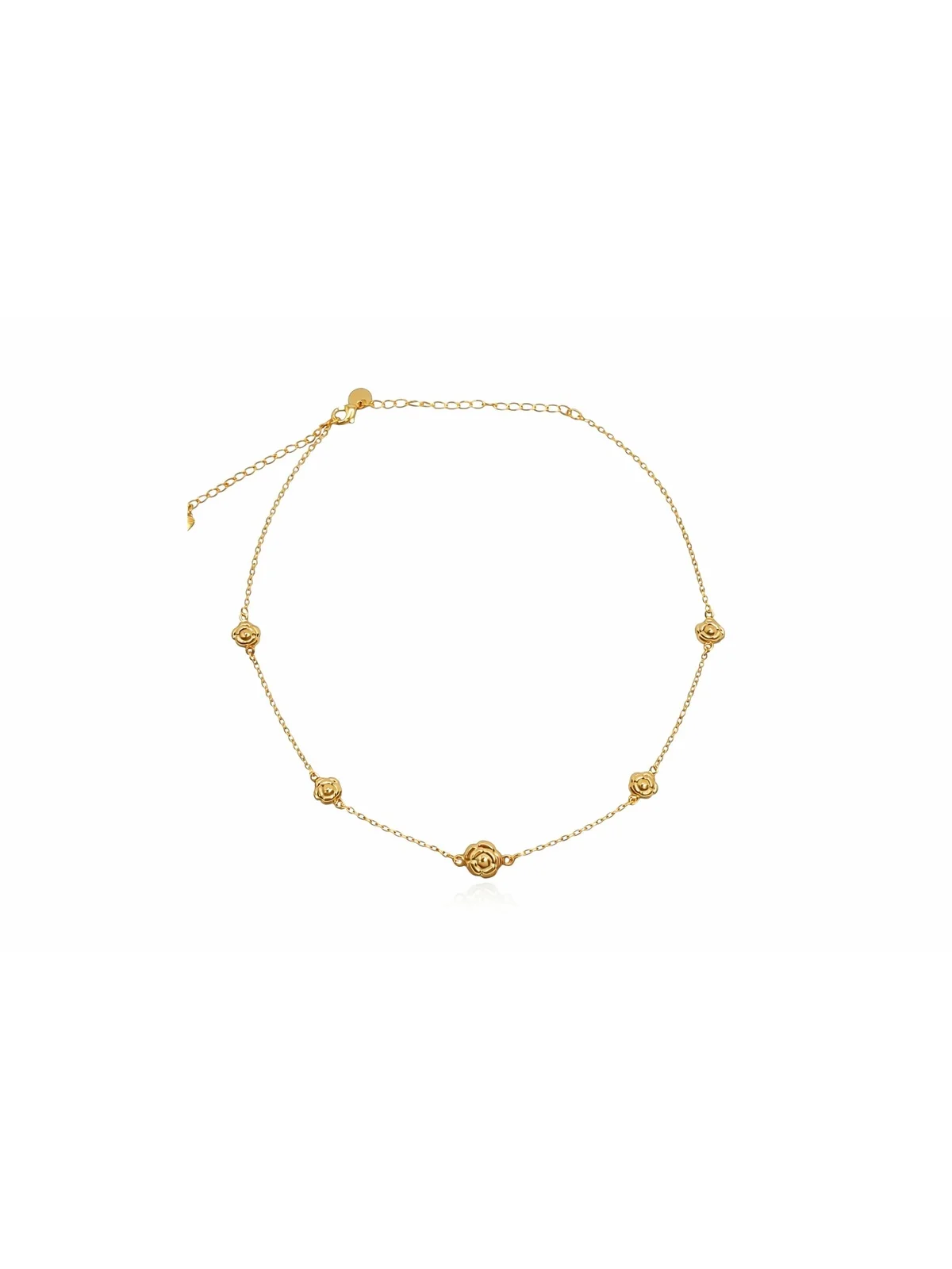 Choker com Flores Lisas Banhada a Ouro 18k Dourado 2