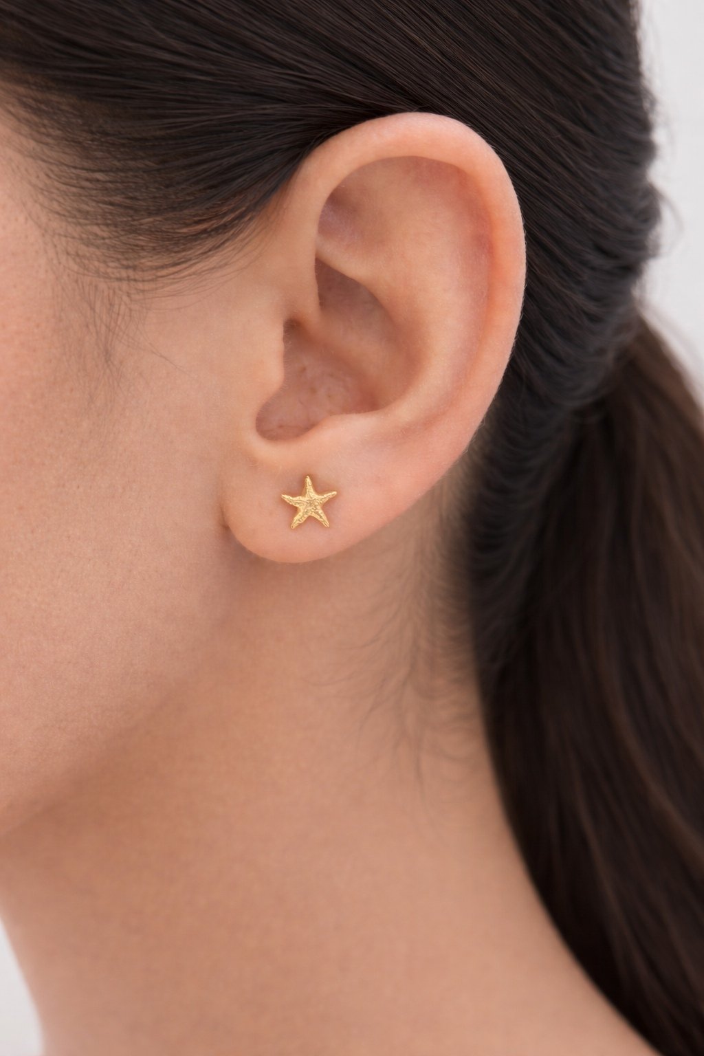 Brinco Estrela do Mar Banhado a Ouro 18k Dourado 2