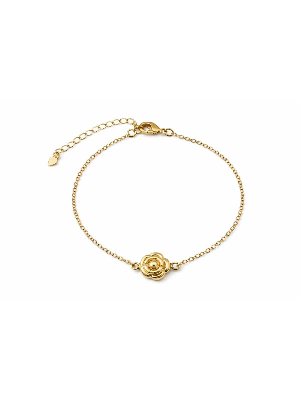 Pulseira Flor Lisa Banhada a Ouro 18k