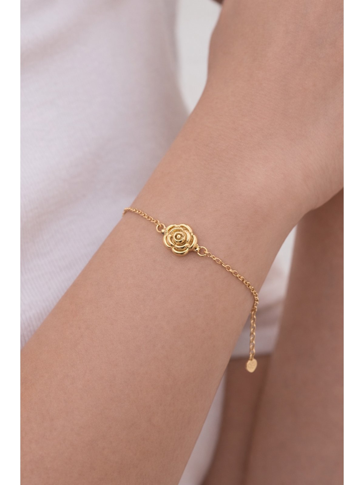 Pulseira Flor Lisa Banhada a Ouro 18k Dourado 2