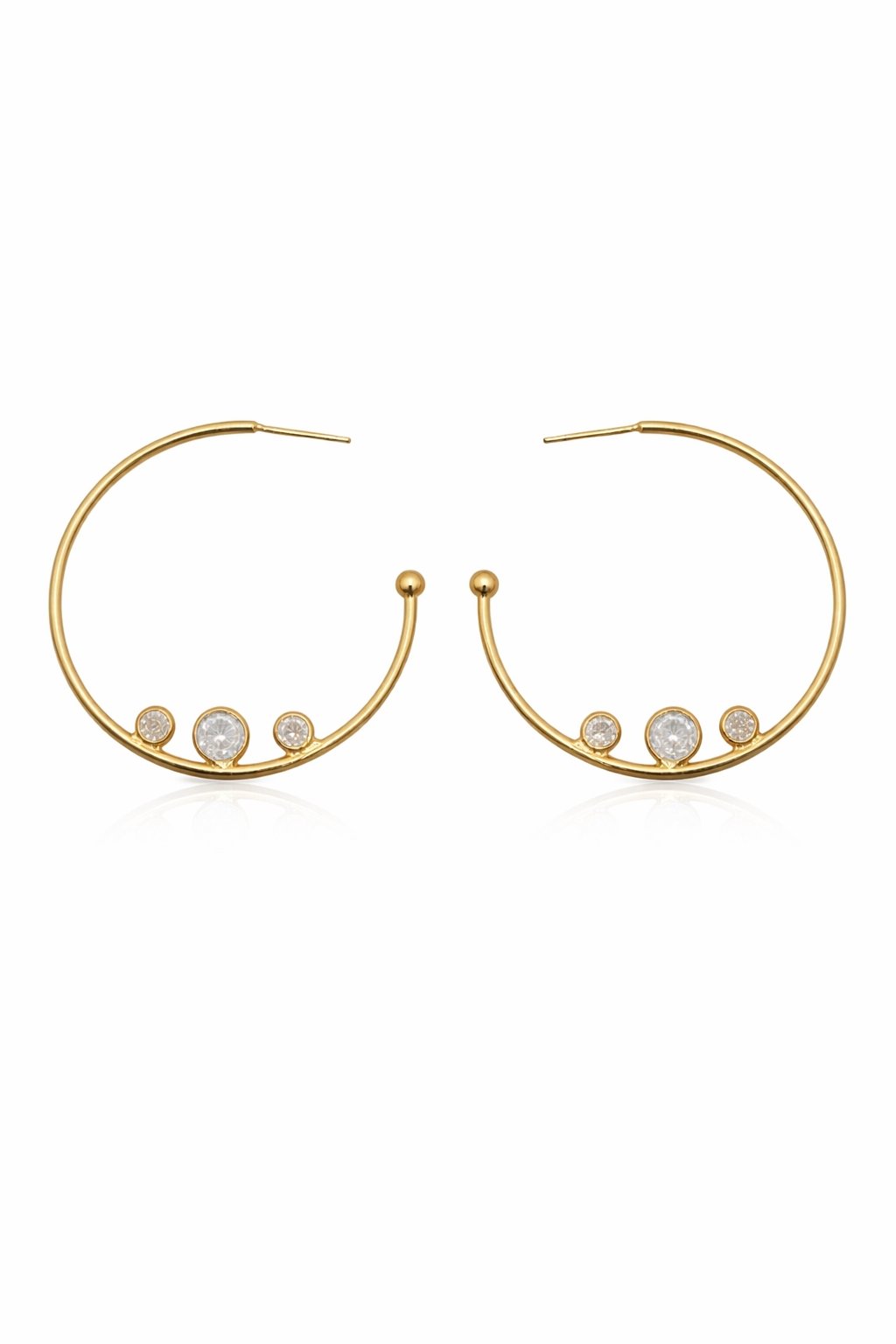 Brinco Argola com Zirconia Banhado a Ouro 18k