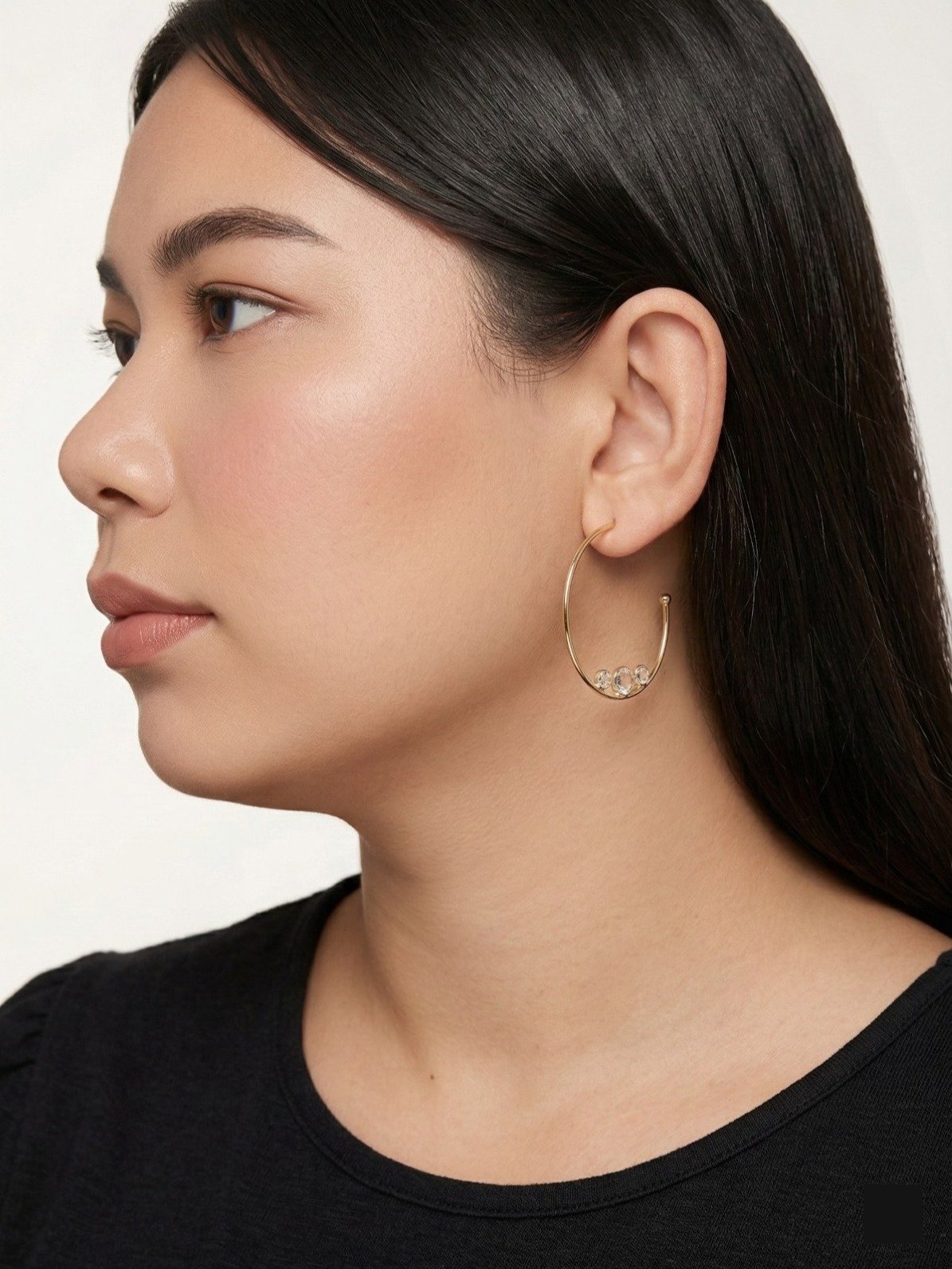 Brinco Argola com Zirconia Banhado a Ouro 18k Dourado 2