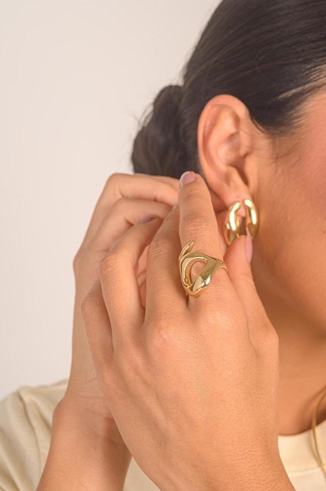 Anel Sonho com Banho em Ouro 18k Dourado 3