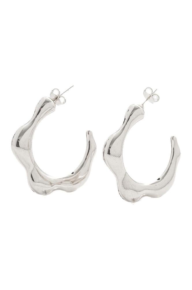 Argola Desenhos com Banho em Ródio Branco Prata 1