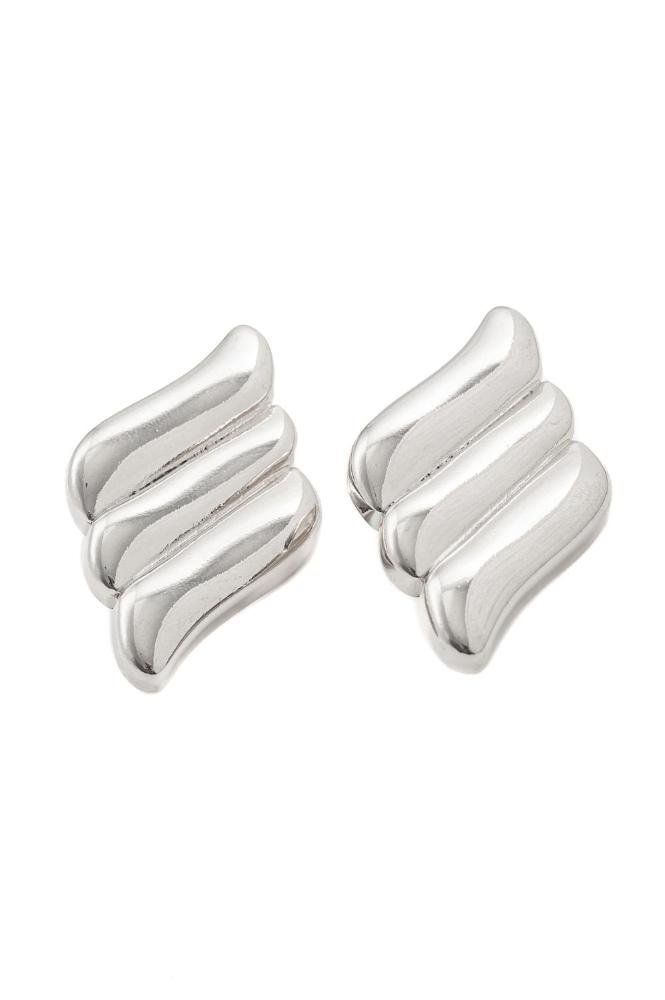 Brinco Gomas com Banho em Ródio Branco Prata 1