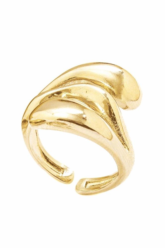 Anel Triplo Organic com Banho em Ouro 18k Dourado 1