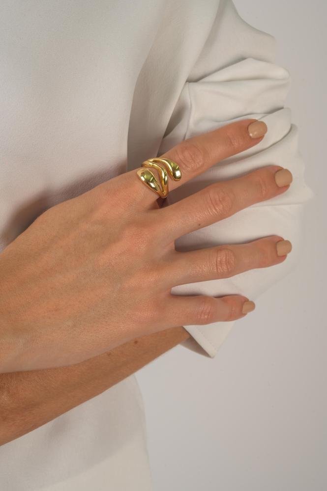 Anel Triplo Organic com Banho em Ouro 18k Dourado 2