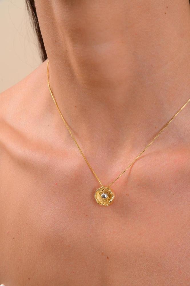 Colar Encaixe Dois Banhos | Ouro 18k e Ródio Branco Dourado 2