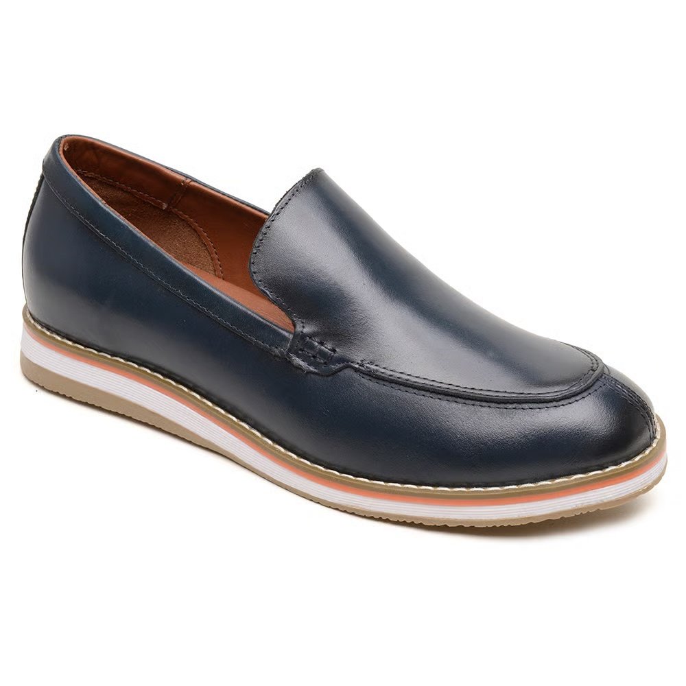 Sapato Social Masculino Esporte Fino Viena Elegante Macio Fg Azul Marinho 1
