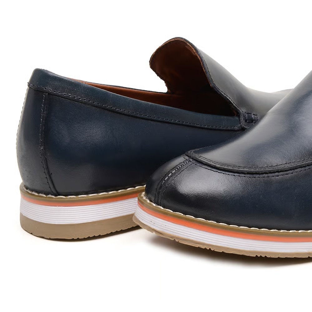 Sapato Social Masculino Esporte Fino Viena Elegante Macio Fg Azul Marinho 4