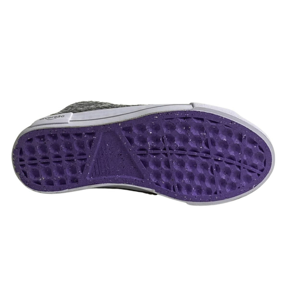 Tênis Infantil Diversão Menina Cano Alto DI2448 Prata Prata 6