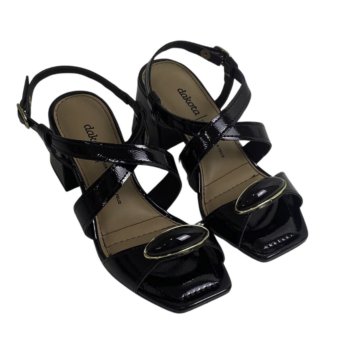 Sandália Casual Dakota Salto Bloco Feminina Y9753 Preto Preto 4