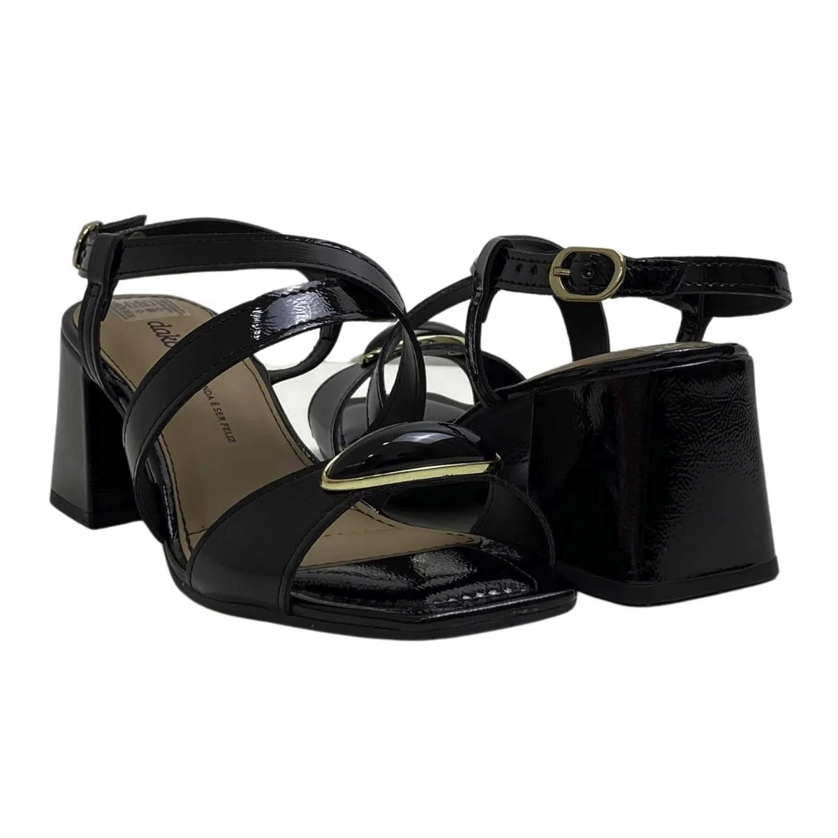 Sandália Casual Dakota Salto Bloco Feminina Y9753 Preto Preto 5