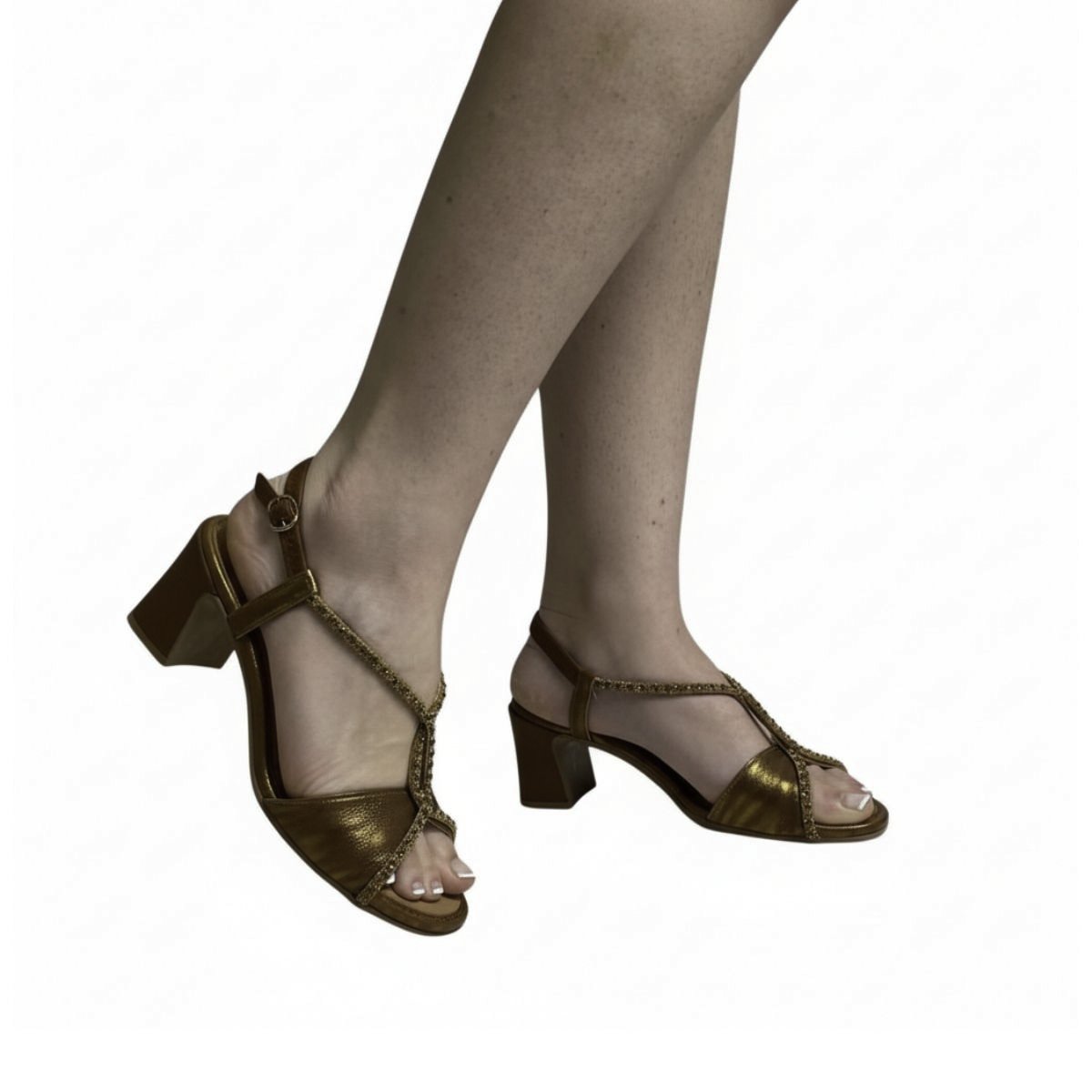 Sandália Casual Mississipi Salto Bloco Feminina MF752 Bronze Bronze 2