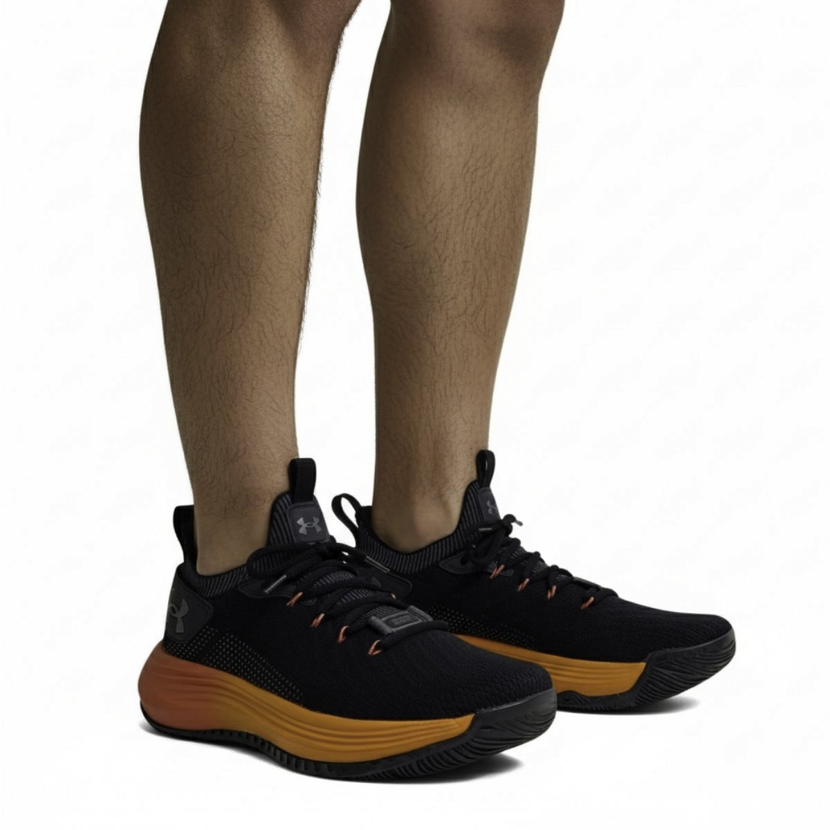 Tênis Masculino Under Armour Hooper 6009909M Preto Preto/Laranja 2