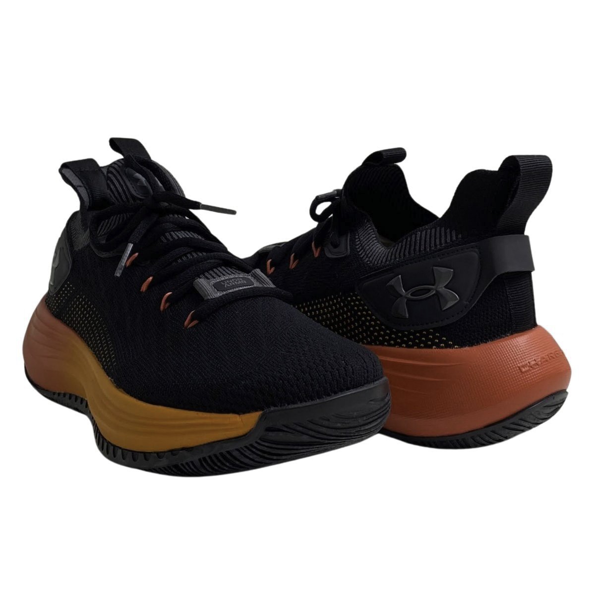 Tênis Masculino Under Armour Hooper 6009909M Preto Preto/Laranja 5