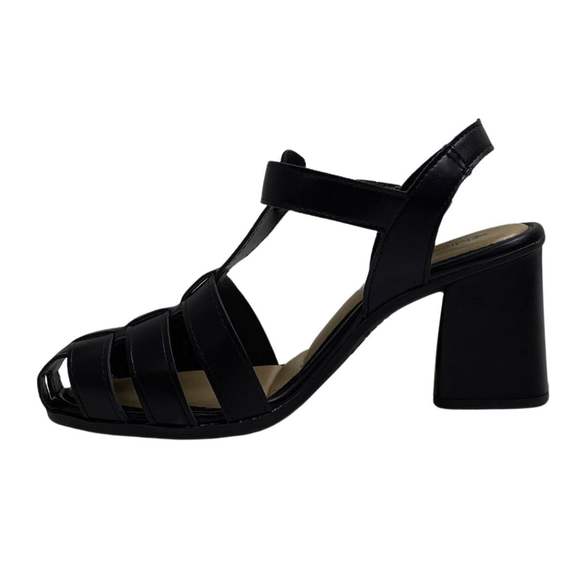 Sandália Casual Mississipi Salto Bloco Feminina MF242 Preto Preto 3
