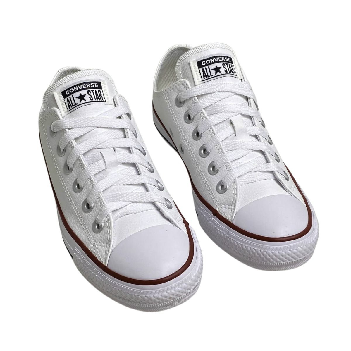 All Star Tênis Masculino Couro CT04500001 Branco Branco/Vermelho 5