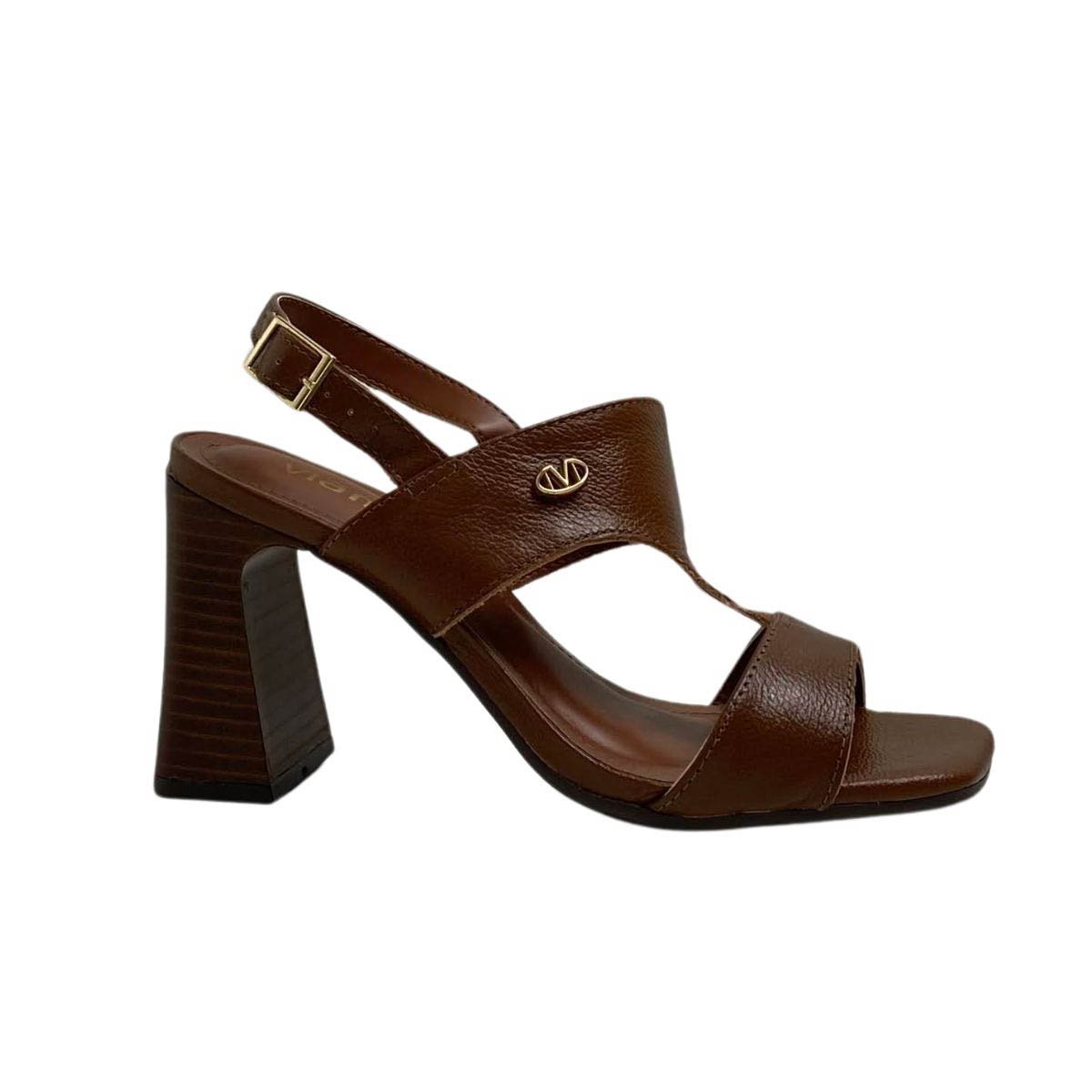 Sandália Casual Via Marte Salto Bloco Feminina 319005 Marrom