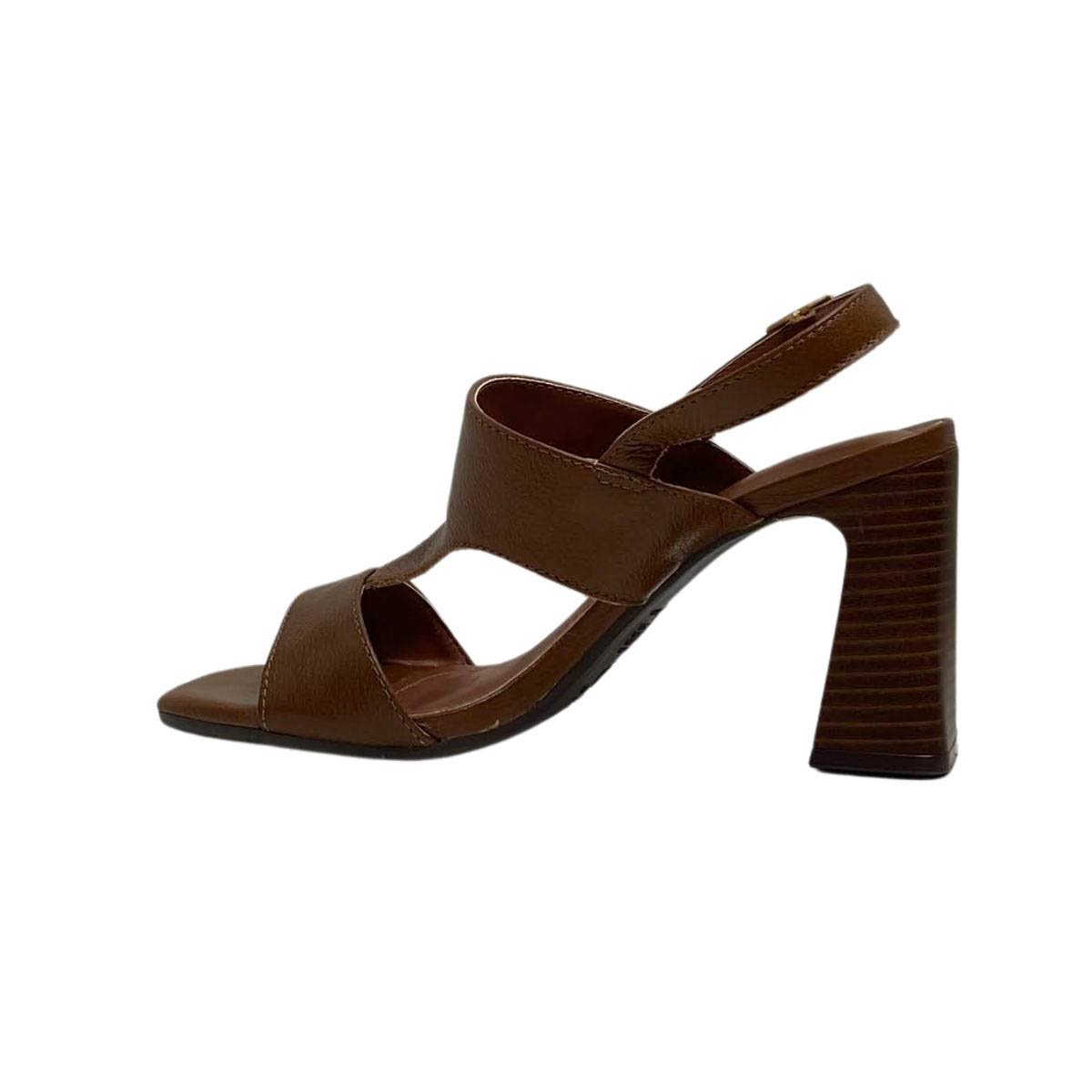 Sandália Casual Via Marte Salto Bloco Feminina 319005 Marrom Marrom 3