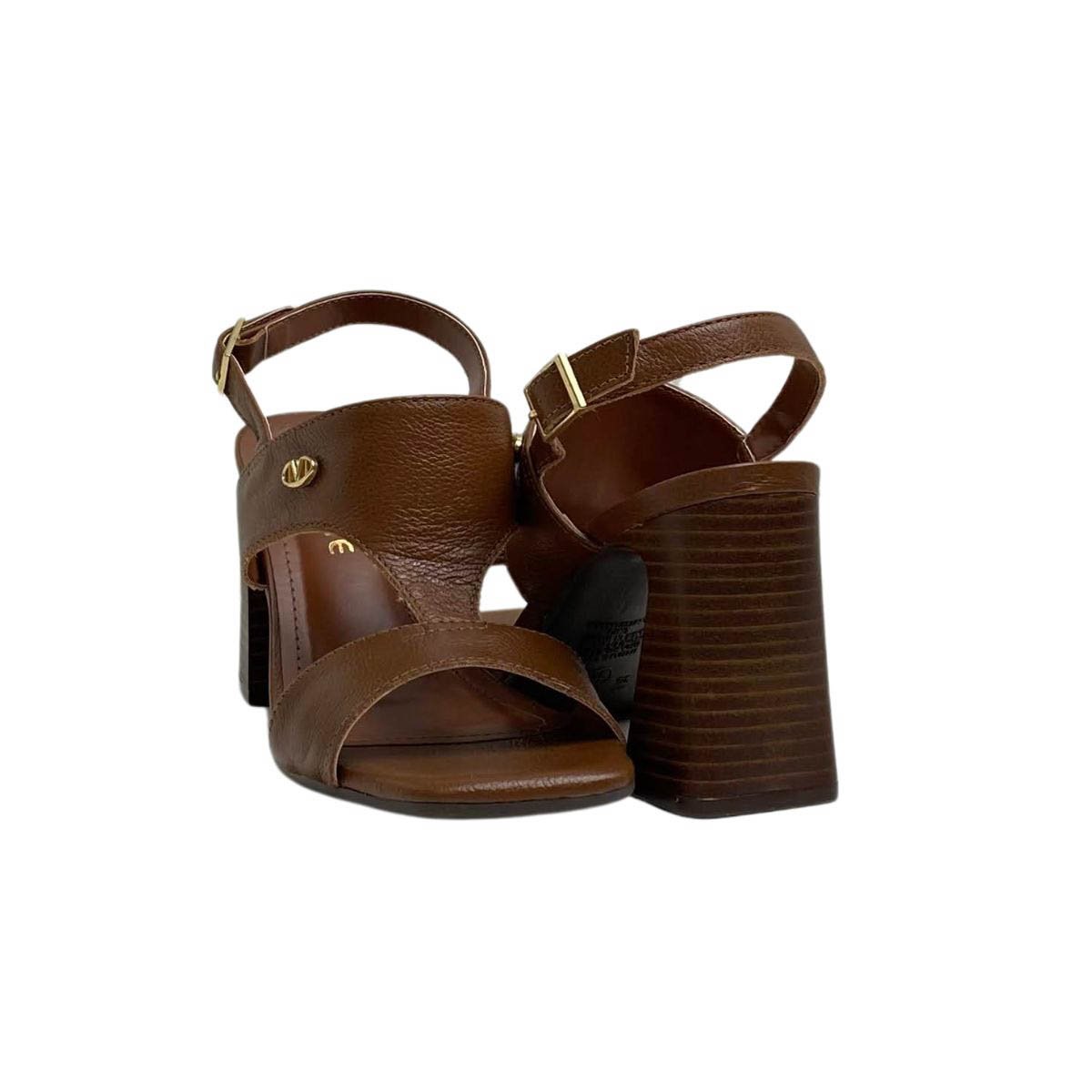 Sandália Casual Via Marte Salto Bloco Feminina 319005 Marrom Marrom 5