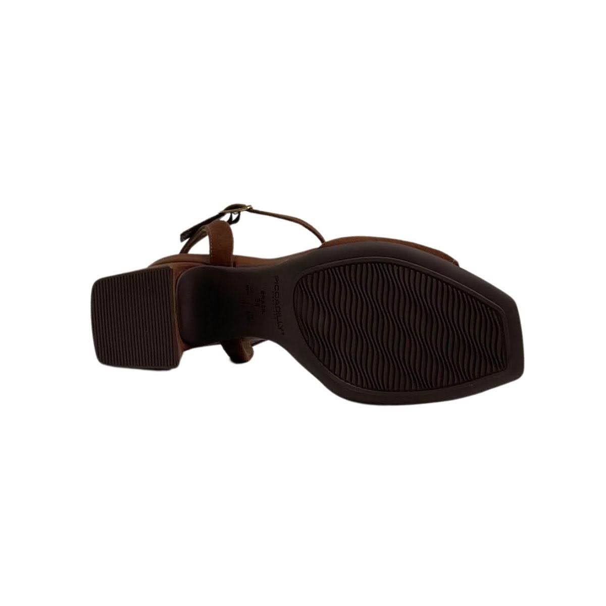 Sandália Piccadilly Salto Bloco Feminina 626053 Marrom Marrom 6