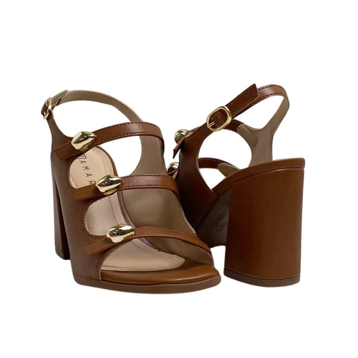 Sandália Ramarim Salto Bloco Feminina 2541205 Marrom Marrom 5