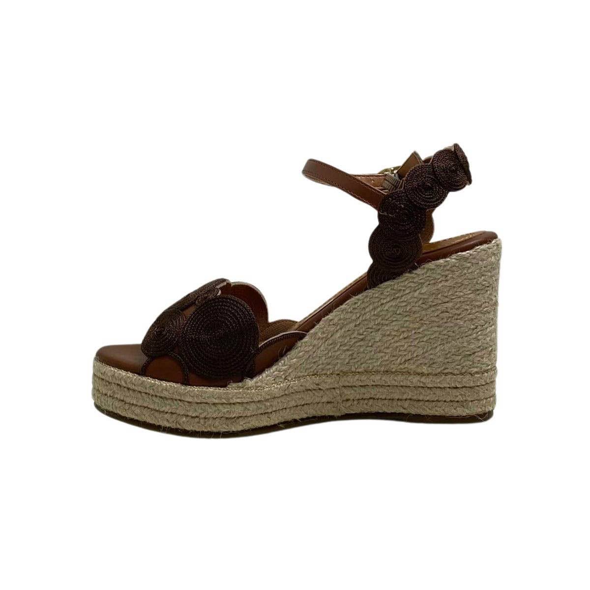 Sandália Anabela Valentina Feminina 502125 Marrom Escuro Marrom 3