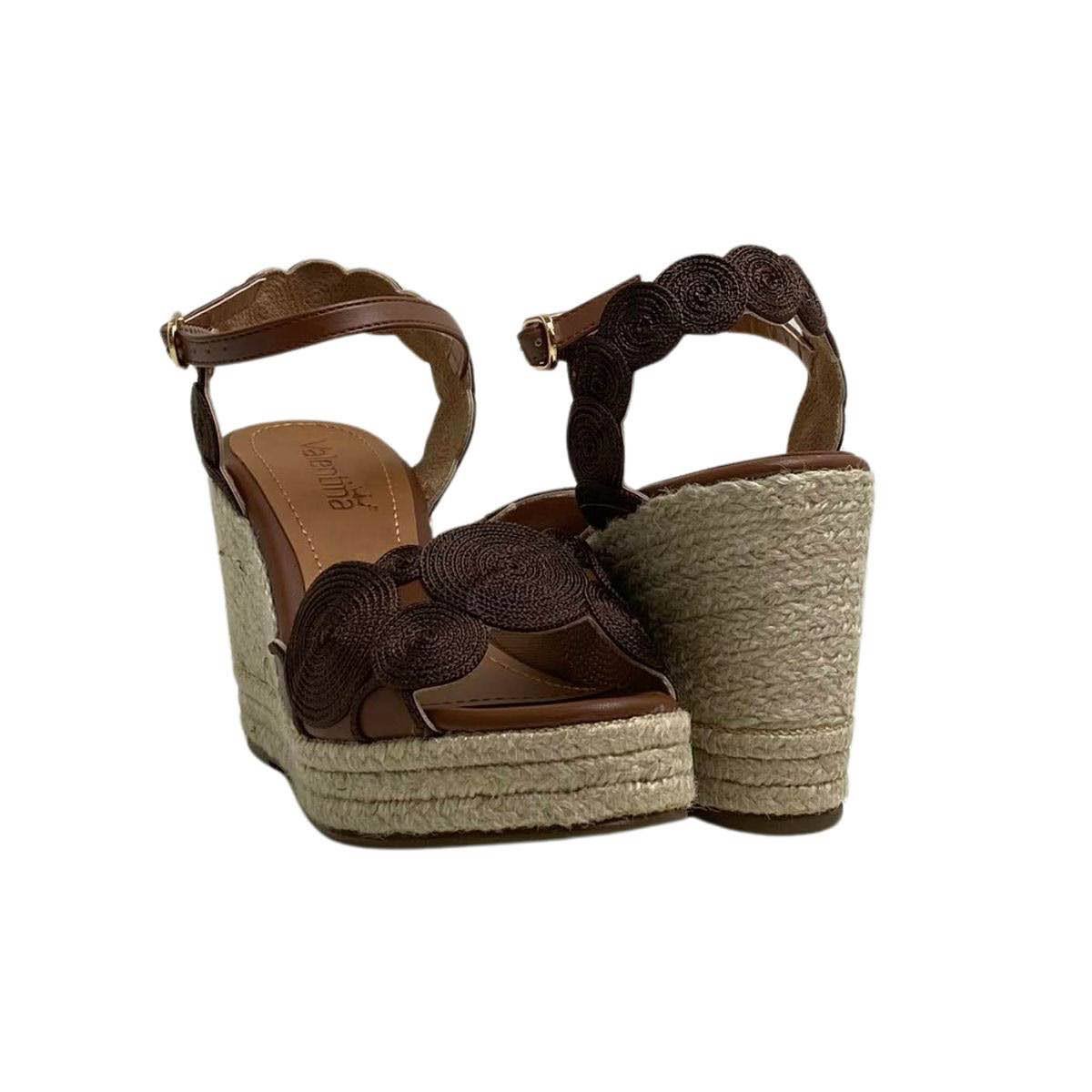 Sandália Anabela Valentina Feminina 502125 Marrom Escuro Marrom 5