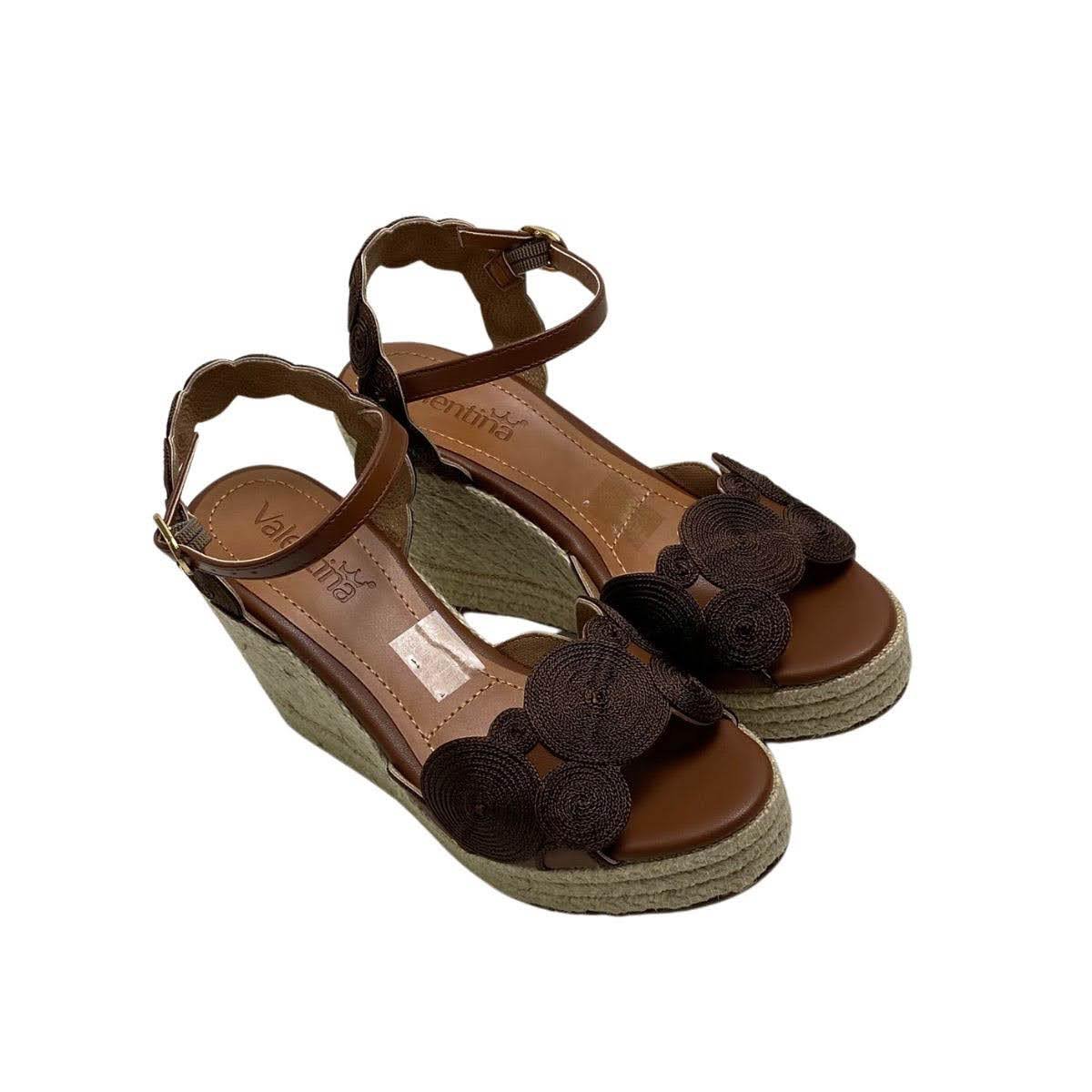 Sandália Anabela Valentina Feminina 502125 Marrom Escuro Marrom 4
