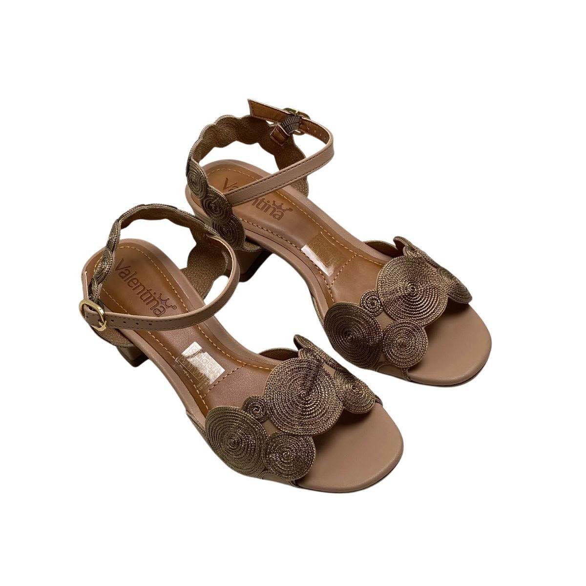 Sandália Valentina Feminina 457046 Bege Bege 4