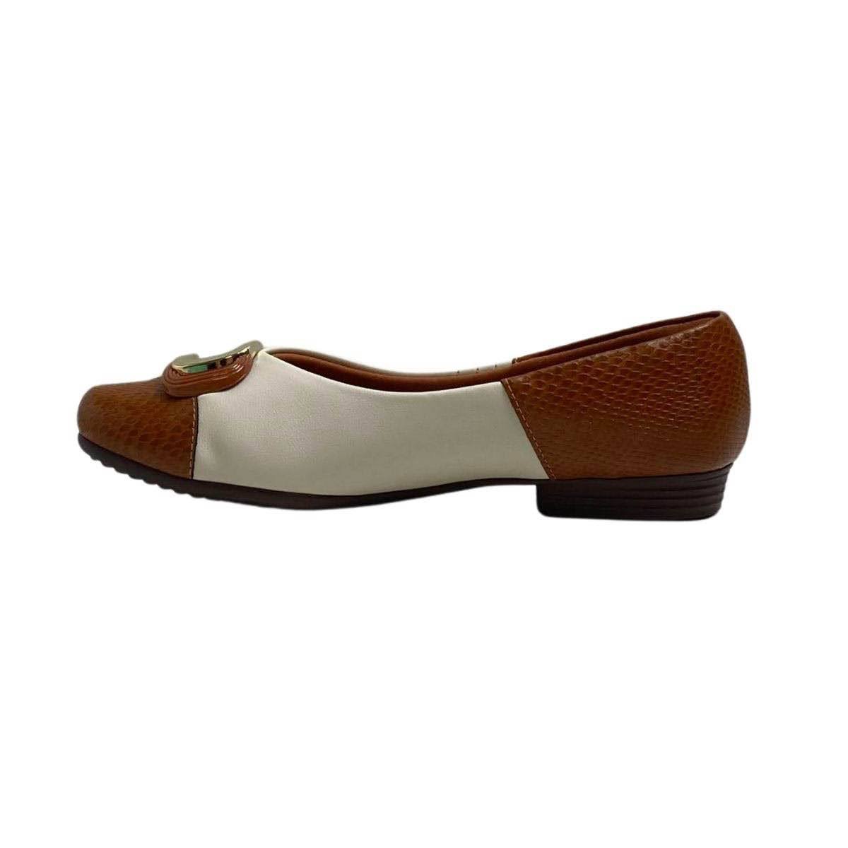 Sapatilha Piccadilly Feminina 250262 Marrom Marrom/Branco 3