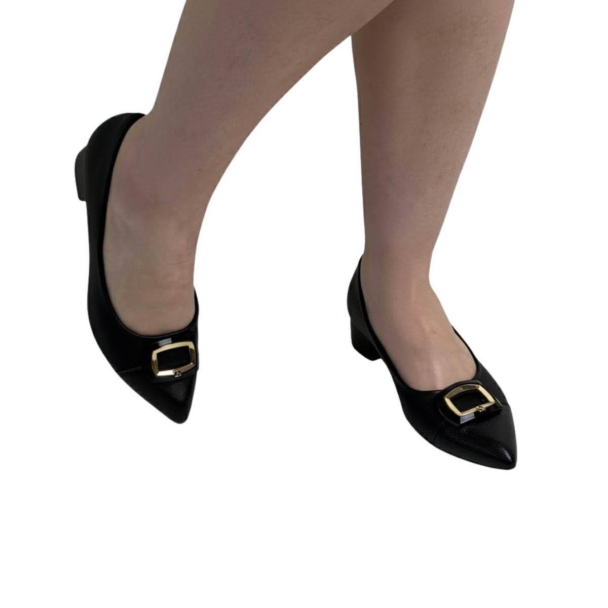 Sapato Piccadilly Feminino 739095 Preto Preto 2