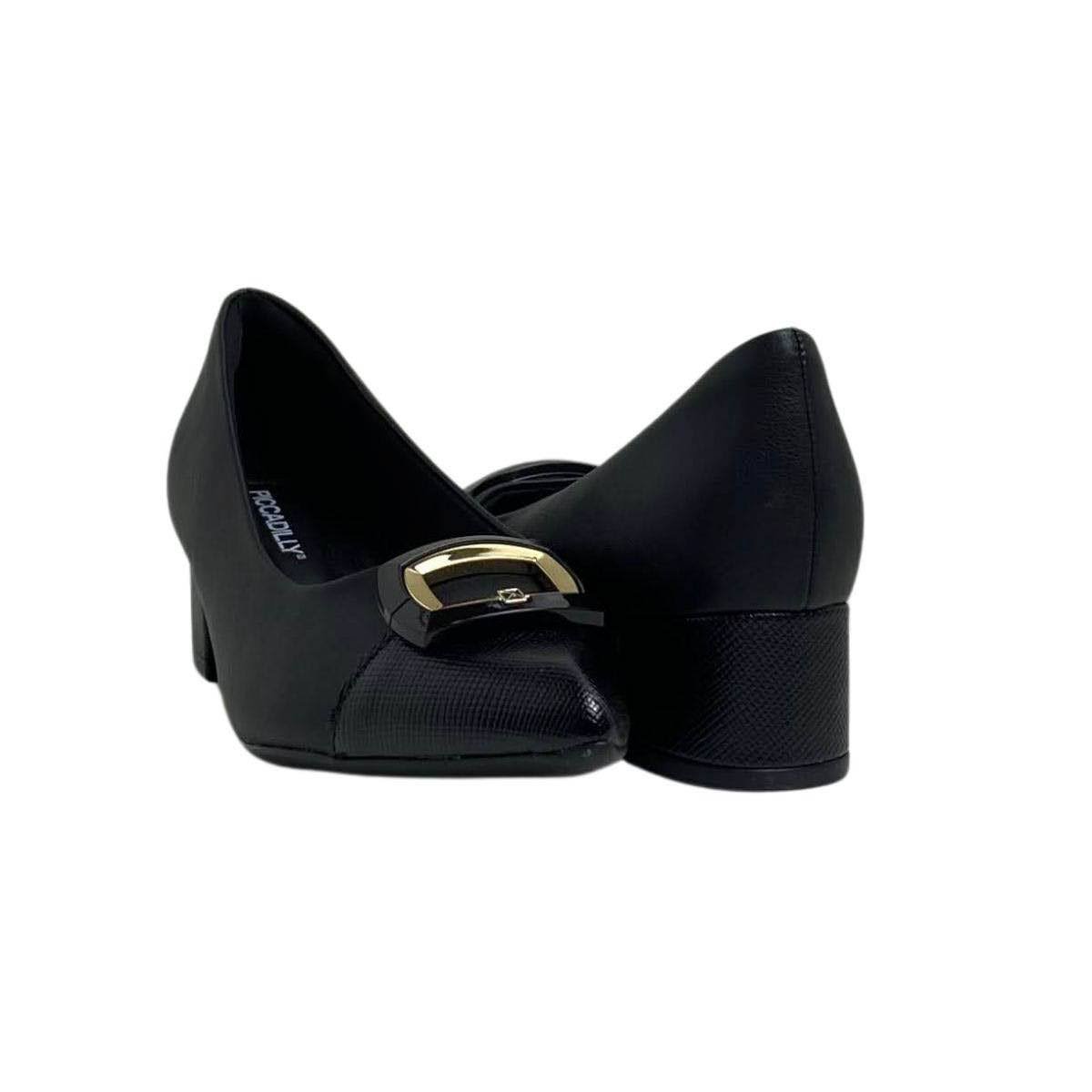 Sapato Piccadilly Feminino 739095 Preto Preto 5