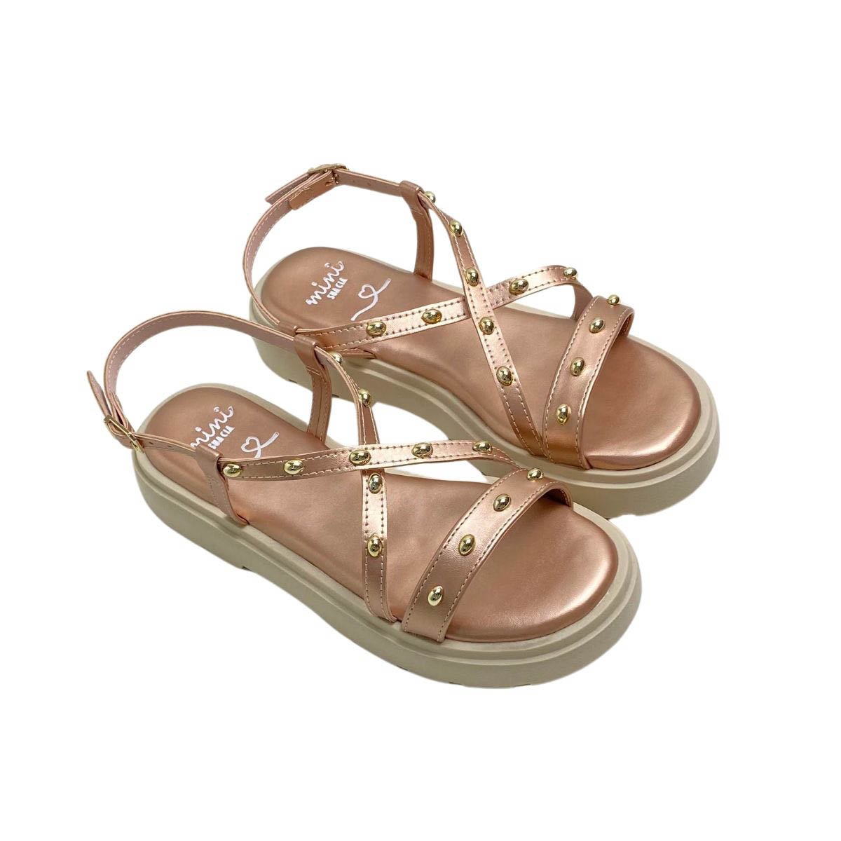 Sandália Mini Sua Cia Infantil Menina 916152141 Rose Rose Gold 4