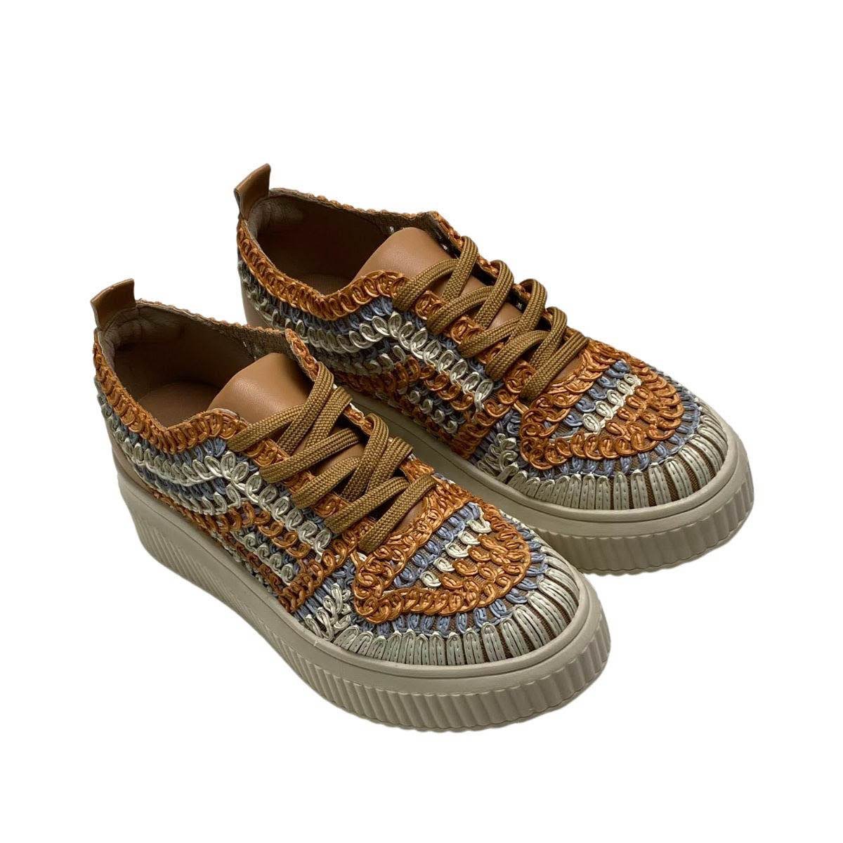 Tênis Valentina Feminino 605026 Bege Multicores 4