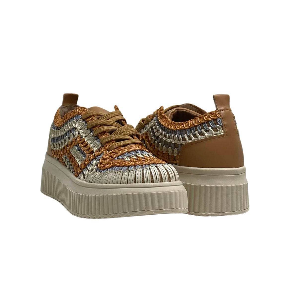 Tênis Valentina Feminino 605026 Bege Multicores 5