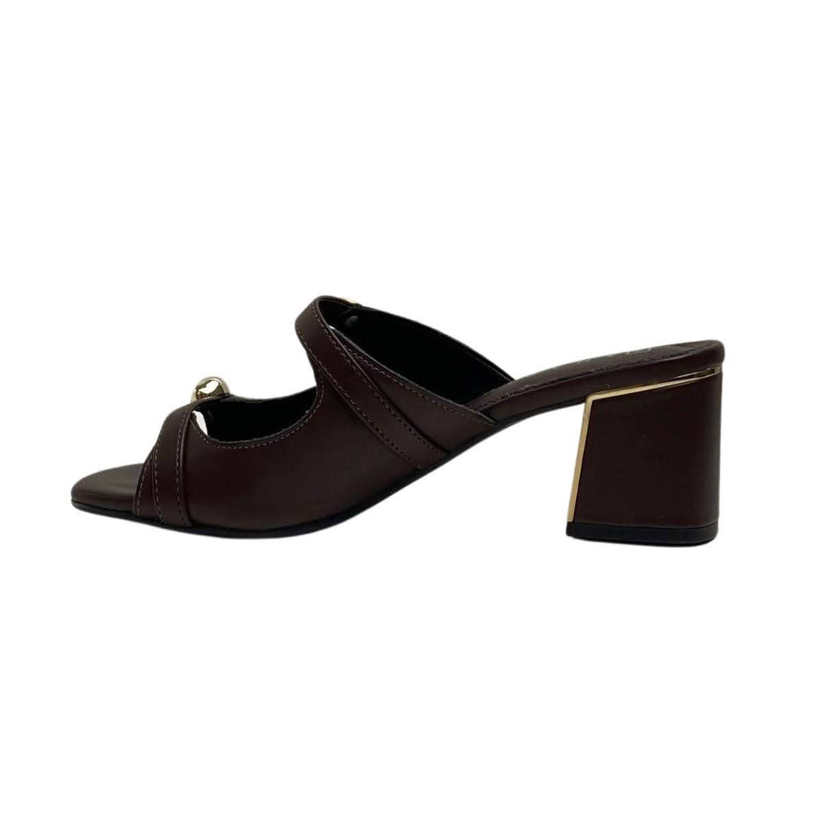 Tamanco Ramarim Salto Bloco Feminino 2539203 Marrom Escuro Marrom Escuro 3
