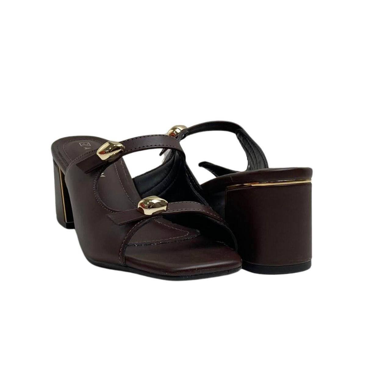 Tamanco Ramarim Salto Bloco Feminino 2539203 Marrom Escuro Marrom Escuro 5