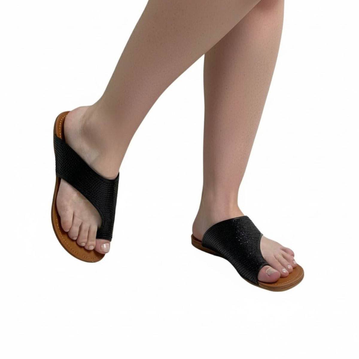 Rasteira Valentina Feminina 230268 Preta Preto 2