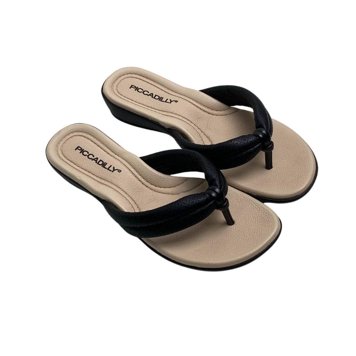 Chinelo Piccadilly Feminino 500401 Preto Preto 4