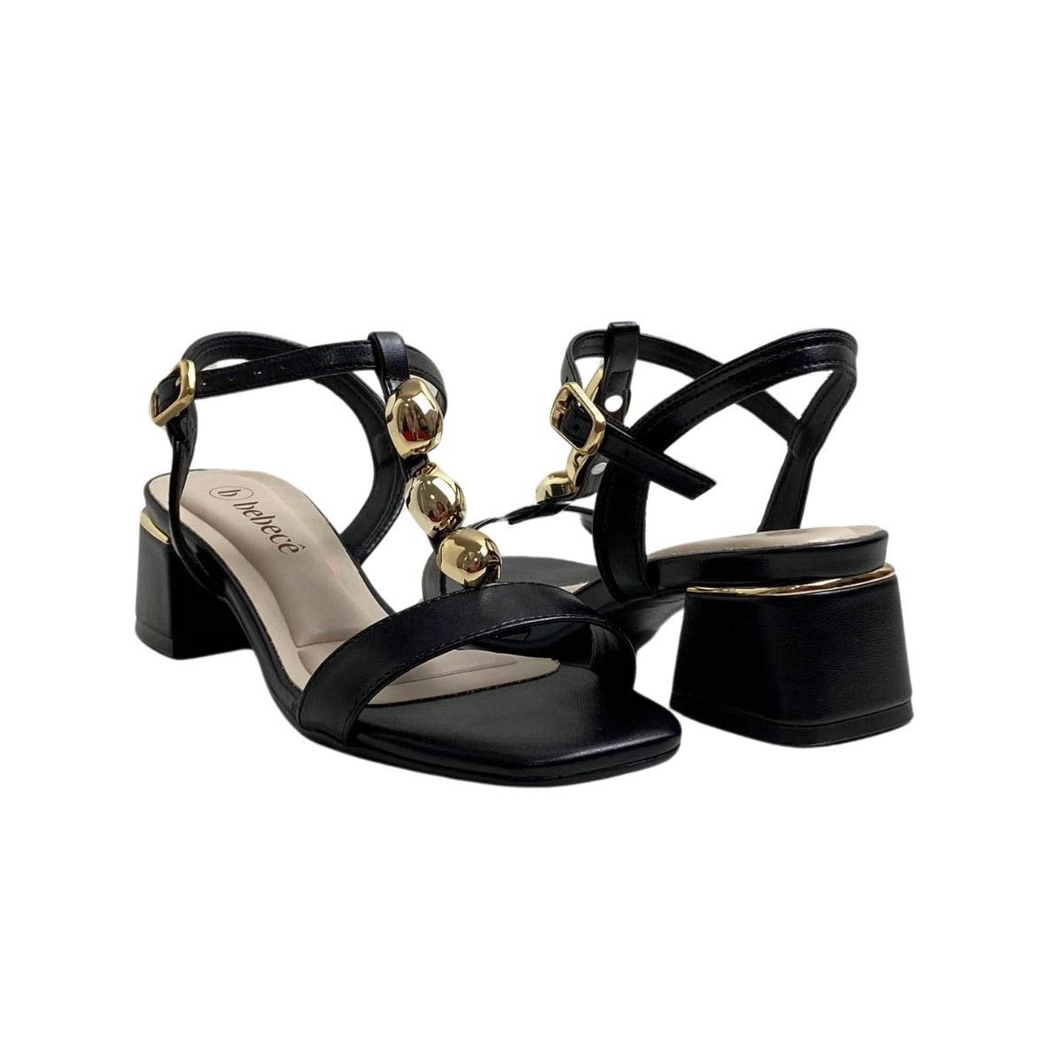 Sandália Bebecê Feminina T5240152 Preta Preto 6