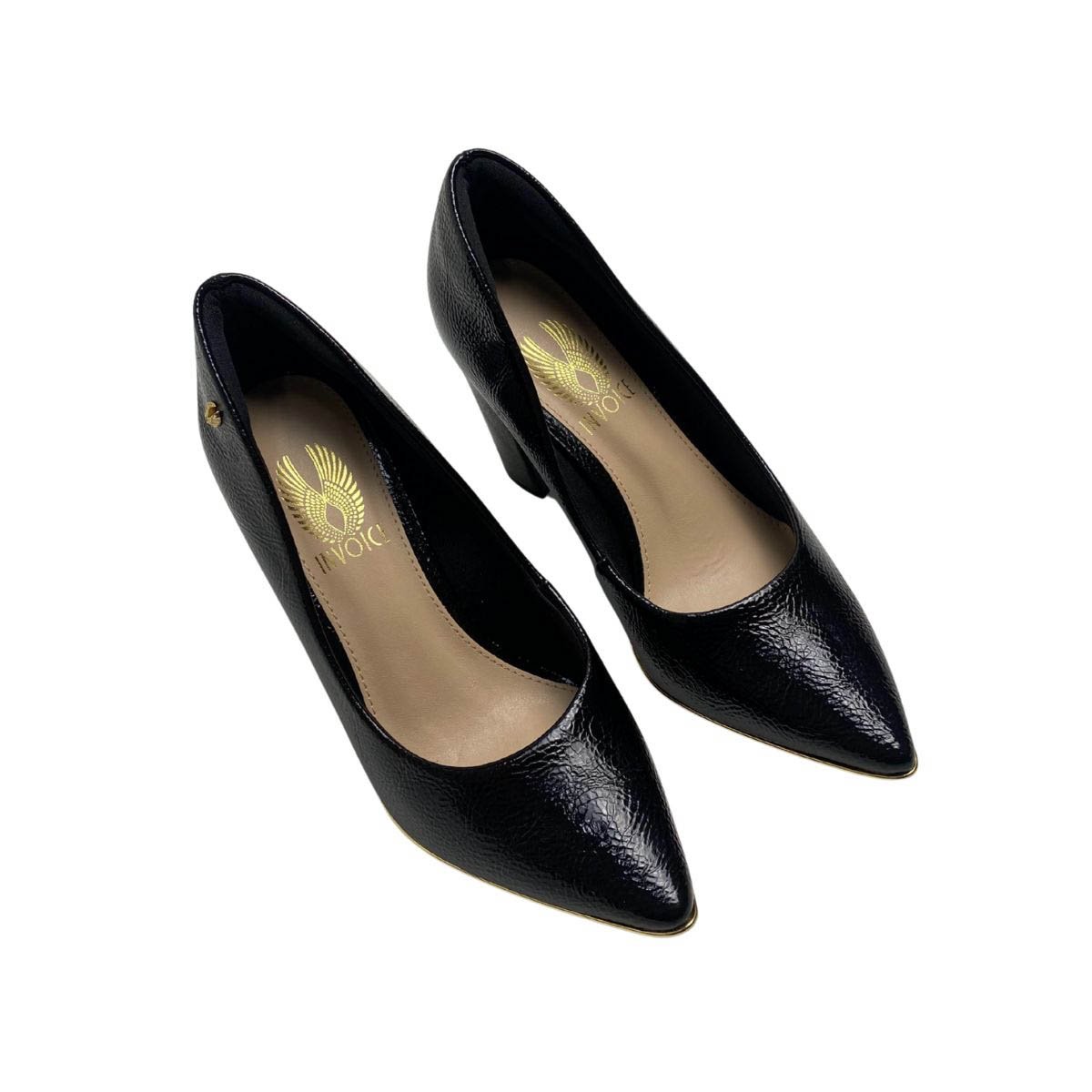 Scarpin Invoice Feminino 214001 Preto Preto 4