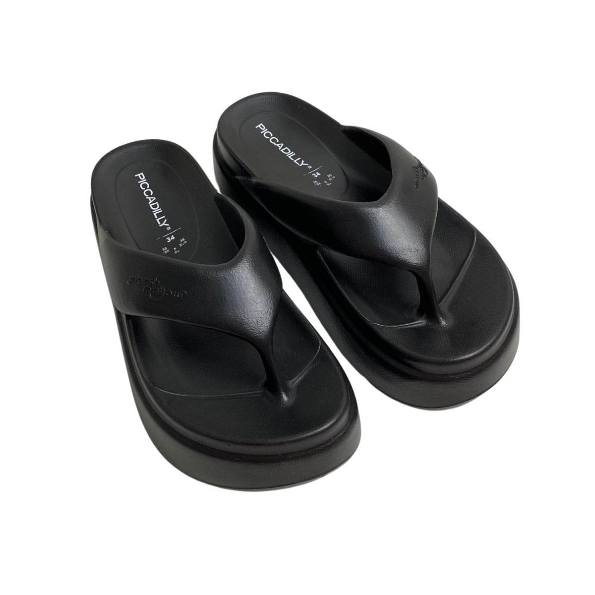 Chinelo Piccadilly Feminino C246003 Preto Preto 4