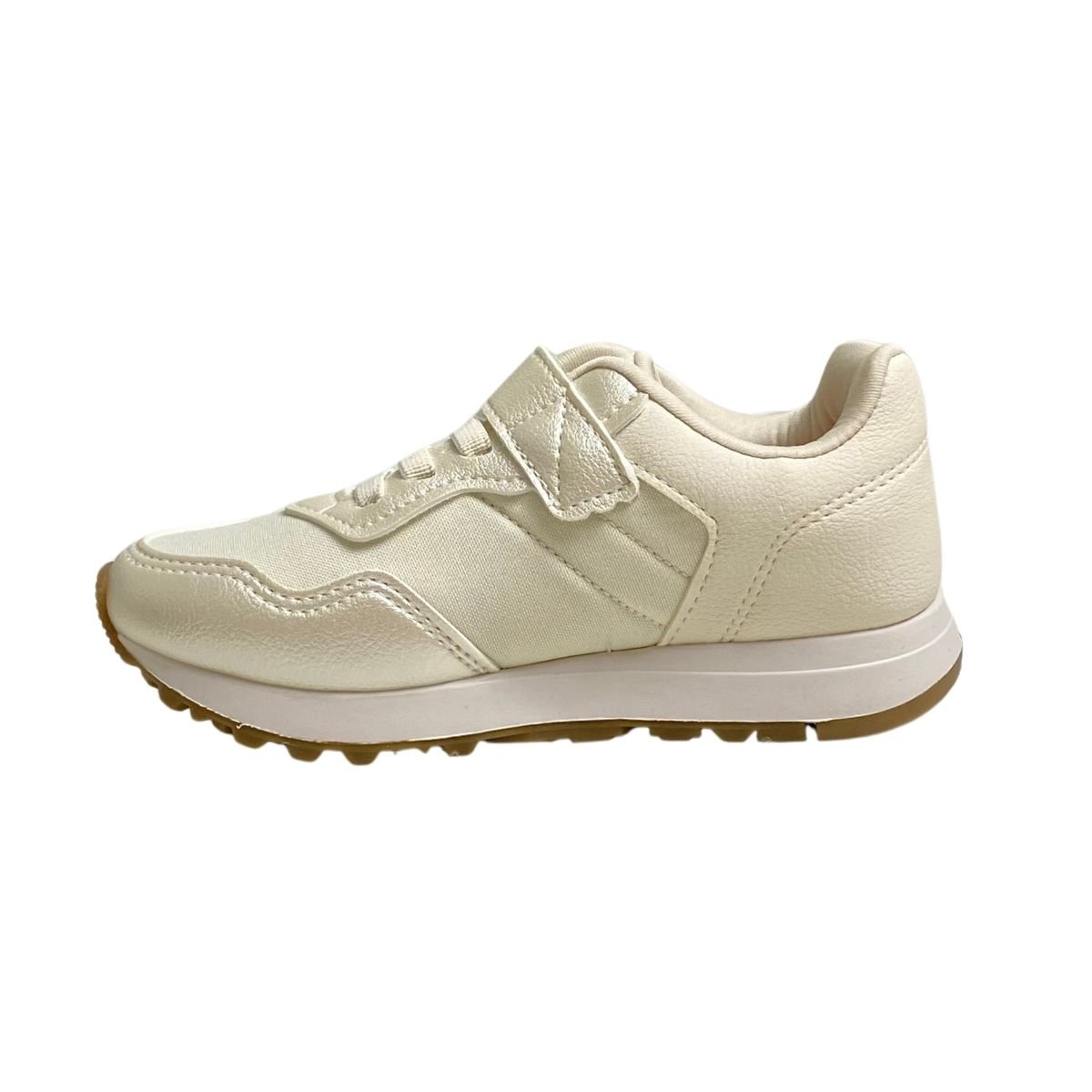 Tênis Klin Infantil Menina 216132000F Marfim Bege/Dourado 3