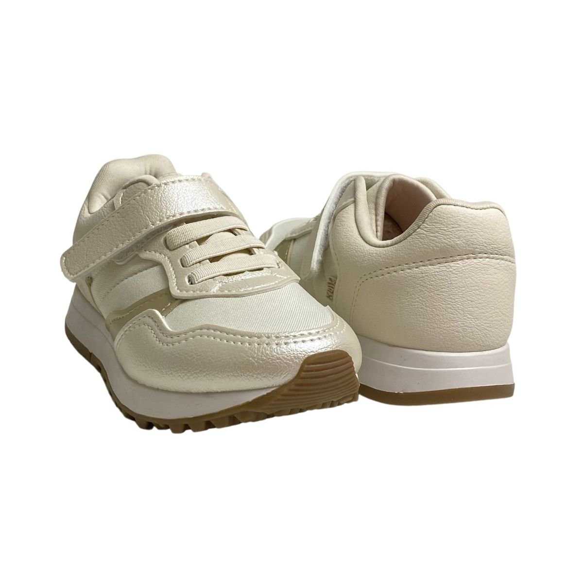 Tênis Klin Infantil Menina 216132000F Marfim Bege/Dourado 5